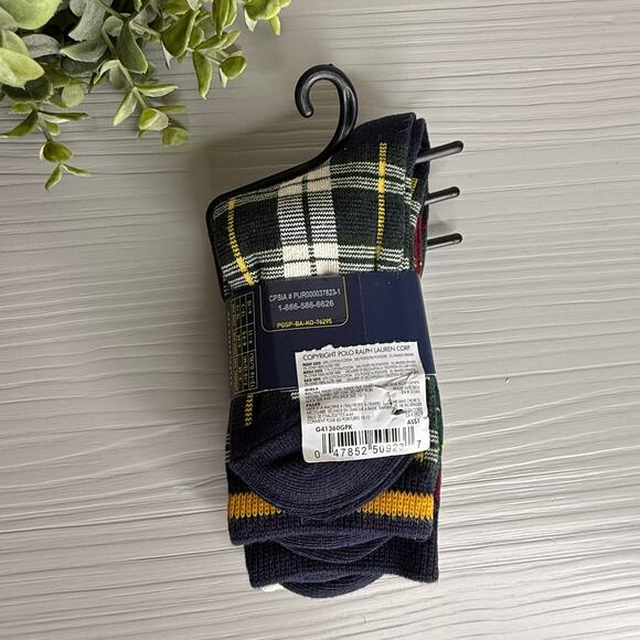 Polo Ralph Lauren Girl's Socks Polo Bear Set of 3 pairs 10-13 shoes / 4-6x socks - Picture 6 of 7